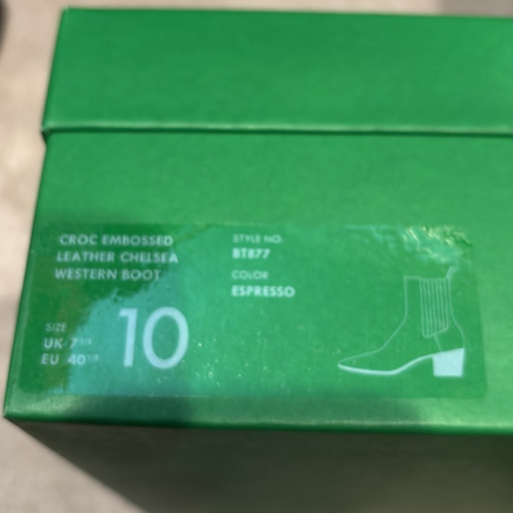 J. Crew Dark Brown Croc-Embossed Ankle Boots - Picture 2 of 8